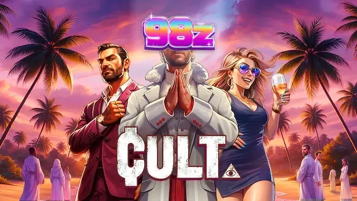 Interface do jogo de slot Cult com temática de mistério e rituais