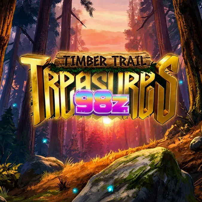 Interface do jogo de slot Timber Trail Treasures com bobinas florestais